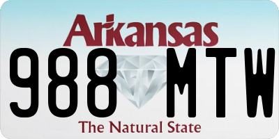 AR license plate 988MTW