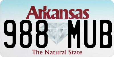 AR license plate 988MUB