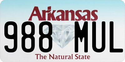 AR license plate 988MUL