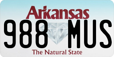 AR license plate 988MUS