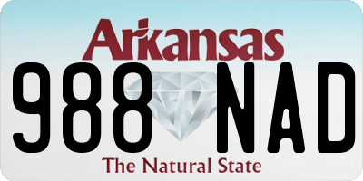 AR license plate 988NAD