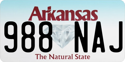 AR license plate 988NAJ