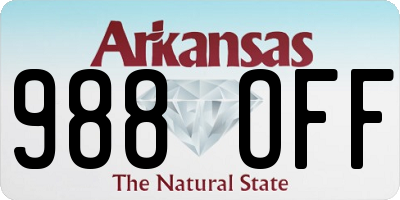 AR license plate 988OFF