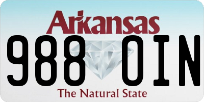 AR license plate 988OIN
