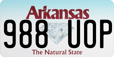 AR license plate 988UOP