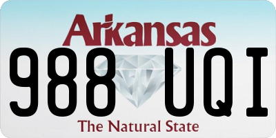 AR license plate 988UQI