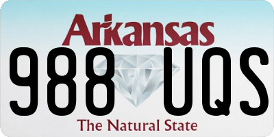 AR license plate 988UQS