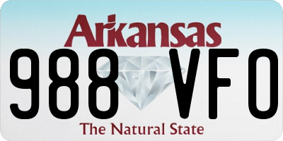 AR license plate 988VFO