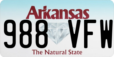 AR license plate 988VFW