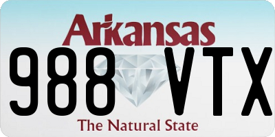 AR license plate 988VTX