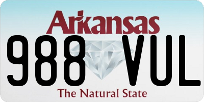 AR license plate 988VUL