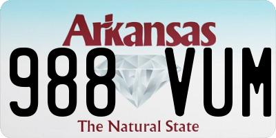 AR license plate 988VUM