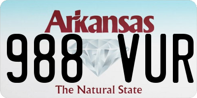 AR license plate 988VUR