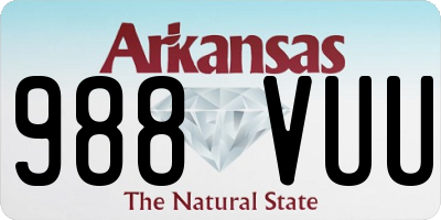 AR license plate 988VUU