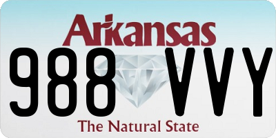AR license plate 988VVY