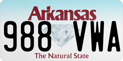 AR license plate 988VWA