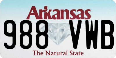 AR license plate 988VWB