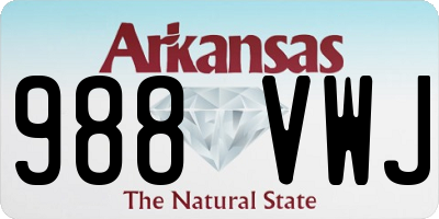 AR license plate 988VWJ
