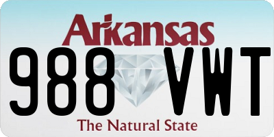 AR license plate 988VWT