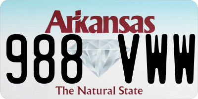 AR license plate 988VWW