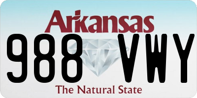 AR license plate 988VWY