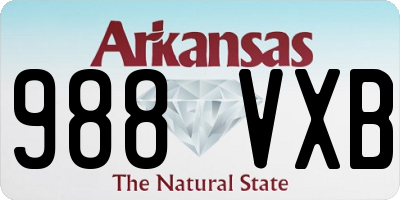 AR license plate 988VXB