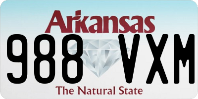 AR license plate 988VXM
