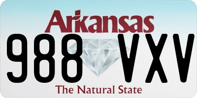 AR license plate 988VXV