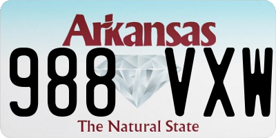 AR license plate 988VXW