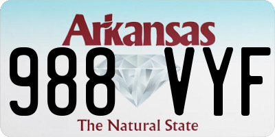 AR license plate 988VYF