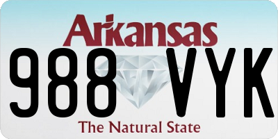 AR license plate 988VYK
