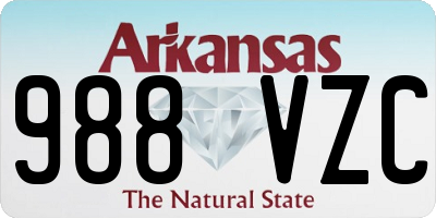 AR license plate 988VZC