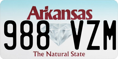 AR license plate 988VZM