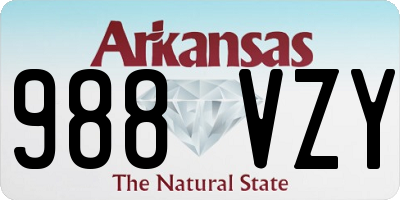 AR license plate 988VZY
