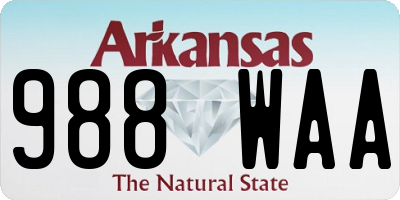 AR license plate 988WAA
