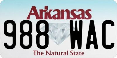 AR license plate 988WAC