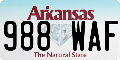 AR license plate 988WAF