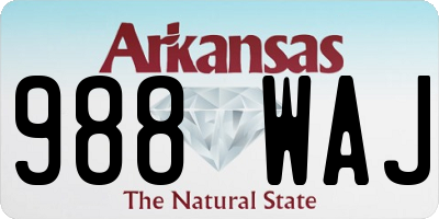 AR license plate 988WAJ