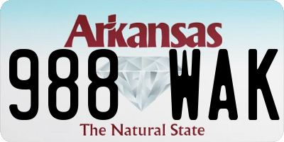 AR license plate 988WAK