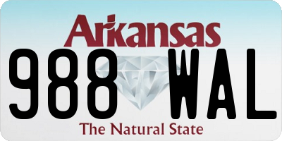 AR license plate 988WAL