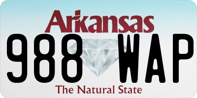 AR license plate 988WAP