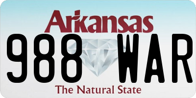 AR license plate 988WAR