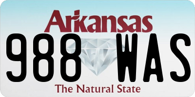 AR license plate 988WAS