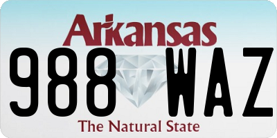 AR license plate 988WAZ
