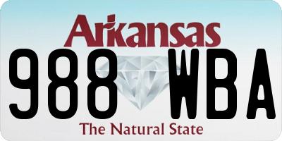 AR license plate 988WBA
