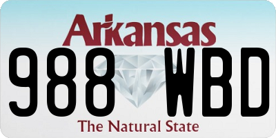 AR license plate 988WBD