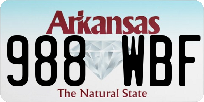 AR license plate 988WBF