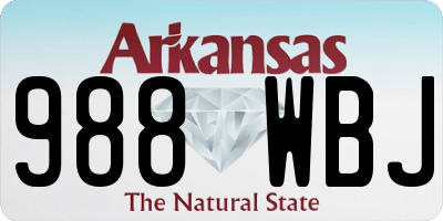 AR license plate 988WBJ
