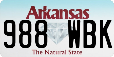 AR license plate 988WBK