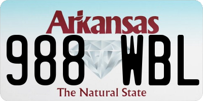 AR license plate 988WBL